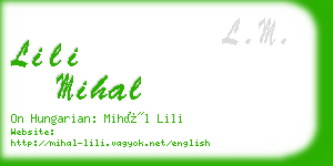 lili mihal business card